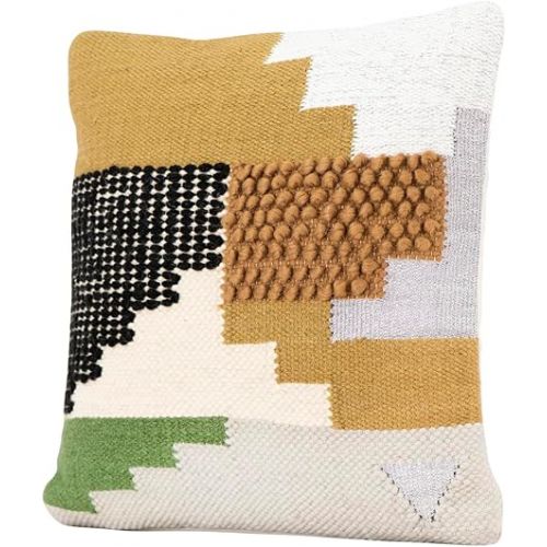  Creative Co-Op Handwoven Wool Kilim Pillow, Multicolor