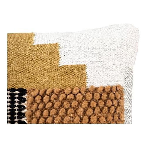  Creative Co-Op Handwoven Wool Kilim Pillow, Multicolor