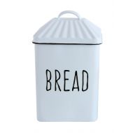 Creative Co-op Creative Co-Op White Metal BREAD Box with Lid