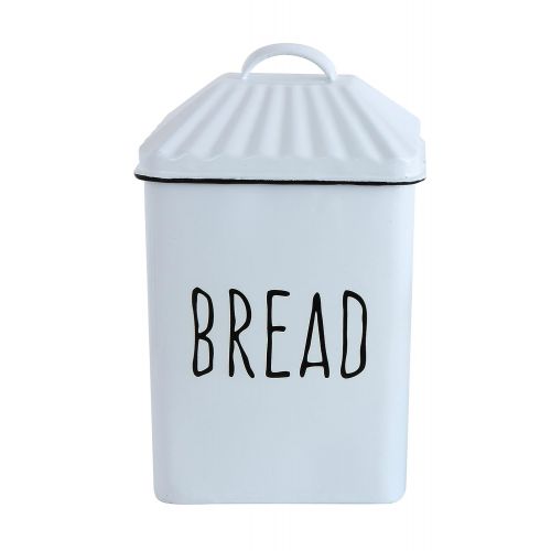  Creative Co-op Creative Co-Op White Metal BREAD Box with Lid