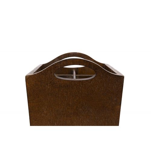  Creative Co-op Creative Co-Op Wood Utensil Holder with 4 Compartments