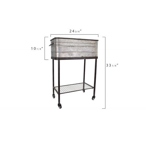  Creative Co-op Metal Bucket/Planter on Stand with Casters