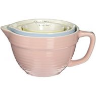 Creative Co-Op DA1803 Set of 4 Batter Bowl Shaped Measuring Cups in Pink, Blue, Green & Yellow: Kitchen & Dining