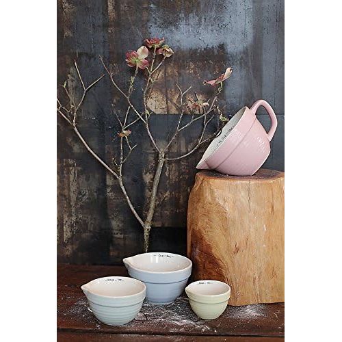  Creative Co-Op DA1803 Set of 4 Batter Bowl Shaped Measuring Cups in Pink, Blue, Green & Yellow: Kitchen & Dining