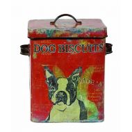 Creative Co-op Vintage Tin Boston Terrier Dog Biscuit Container