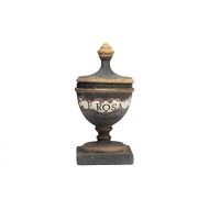 Creative Co-Op Vintage Reproduction F.Rosa Black Magnesia Pharmacy Urn Decorative Accents, Small