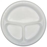 Creative Converting 019992 20 Count Touch of Color Plastic Banquet Plate, 10.25, White