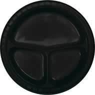 Creative Converting Touch of Color 20 Count 10.25 Plastic Banquet Plate, Divided, Black Velvet