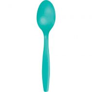 Creative Converting 324785 Touch of Color Premium 288 Count Plastic Spoons, Teal Lagoon