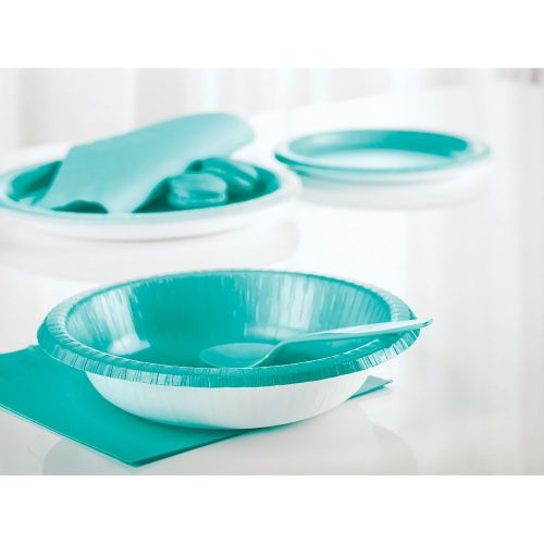  Creative Converting 324766 Touch of Color 240 Count Round Small/Dessert Paper Plates, Teal Lagoon