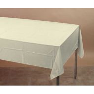 Creative Converting Ivory 2-Ply Paper/Poly Tablecloth 54 x 108