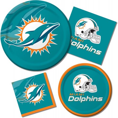  [아마존베스트]Creative Converting Officially Licensed NFL Paper Beverage Napkins, 192-Count, Miami Dolphins