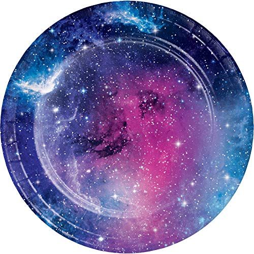  Creative Converting Galaxy Party Dessert Plates, 7, Purple