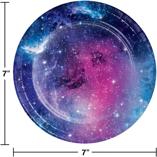  Creative Converting Galaxy Party Dessert Plates, 7, Purple