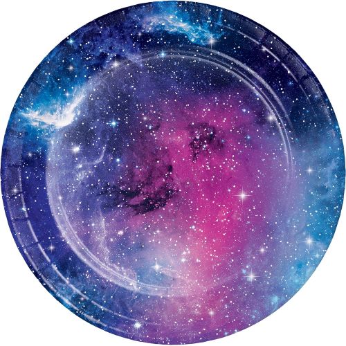  Creative Converting Galaxy Party Dessert Plates, 7, Purple