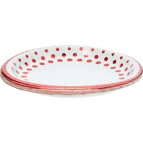  Creative Converting Sparkle and Shine Ruby 8-Count 10-Inch Paper Banquet Plates, Foil