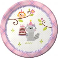 Creative Converting 8 Count Paper Dessert Plates, Happi Woodland-Girl -