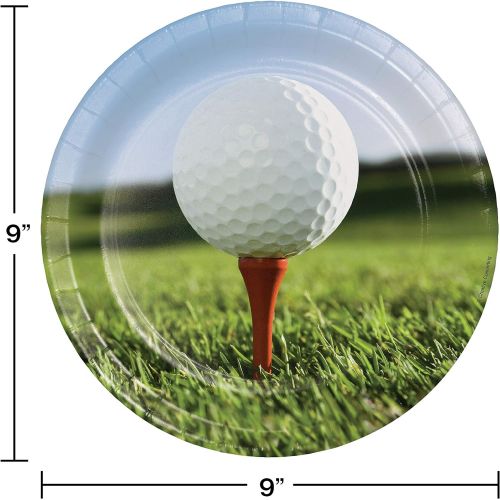  Creative Converting Sports Fanatic Golf Sturdy Style Paper Dinner Plate, 8.75, Multicolor