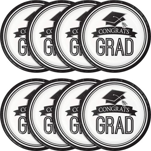  Creative Converting Graduation School Spirit White Dessert Plates, 7: Kitchen & Dining