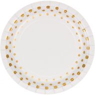 Creative Converting Sparkle and Shine Gold Dessert Plates, 7, White & Gold