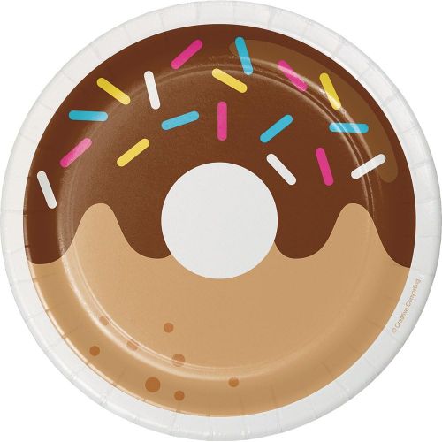  Creative Converting 96 Count Sturdy Style Dessert/Small Paper Plates, Donut Time