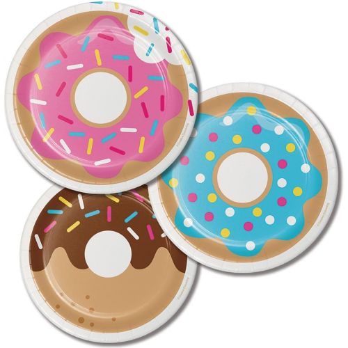  Creative Converting 96 Count Sturdy Style Dessert/Small Paper Plates, Donut Time