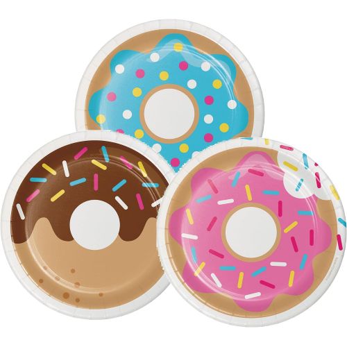  Creative Converting 96 Count Sturdy Style Dessert/Small Paper Plates, Donut Time