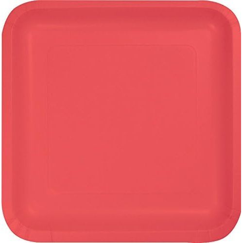  Creative Converting Square Dinner Paper Plates, 18 Ct, 9, Red