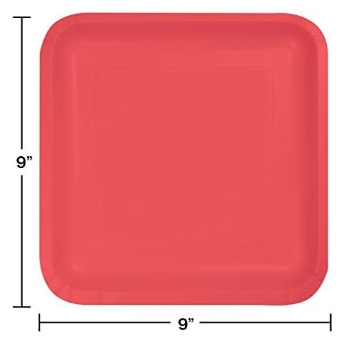  Creative Converting Square Dinner Paper Plates, 18 Ct, 9, Red