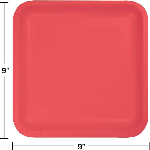  Creative Converting Square Dinner Paper Plates, 18 Ct, 9, Red