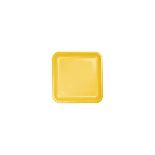  Creative Converting Touch of Color 18 Count Square Paper Lunch Plates, School Bus Yellow , 7.25 -