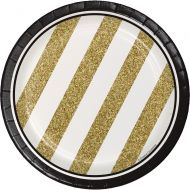 Creative Converting 8 Count Sturdy Style Paper Dessert Plates, 7, Black/Gold