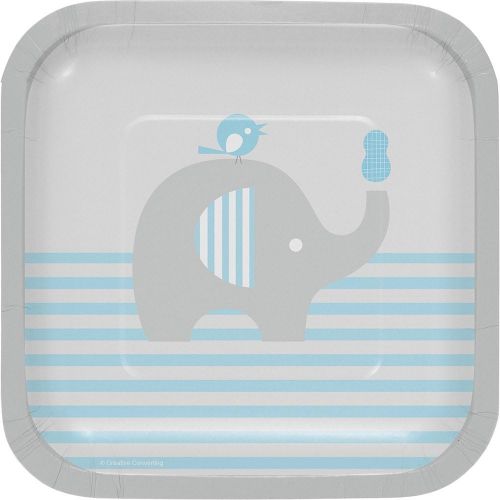  Creative Converting Little Peanut-Boy Square Paper Dessert Plates (8 Count), 7”