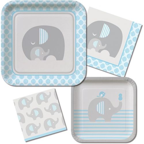  Creative Converting Little Peanut-Boy Square Paper Dessert Plates (8 Count), 7”