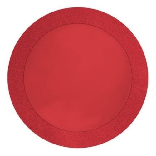  [아마존베스트]Creative Converting 8-Count Round Paper Placemats with 2 Glitter Border, Glitz Red