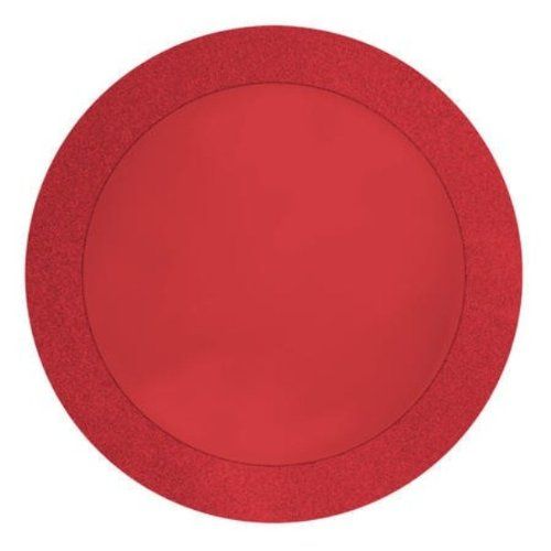  [아마존베스트]Creative Converting 8-Count Round Paper Placemats with 2 Glitter Border, Glitz Red