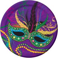 [아마존베스트]Creative Converting 8-Count Sturdy Style 7-Inch Paper Dessert Plates, Mardi Gras Masks, 7