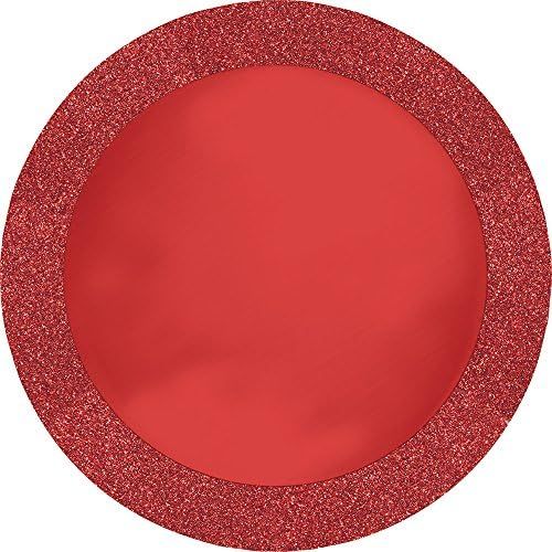  Creative Converting 96 Count Round Paper Placemats, Glitz Red