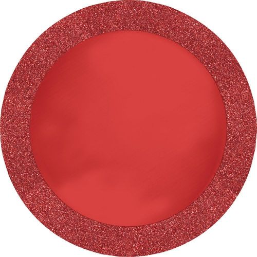  Creative Converting 96 Count Round Paper Placemats, Glitz Red