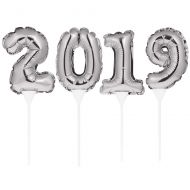 Creative Converting 331281case 2019 New Years Balloon Cake Toppers One Size Silver