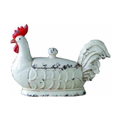  Creative Co-op Creative Co-Op DA2411 Rooster Container with Lid