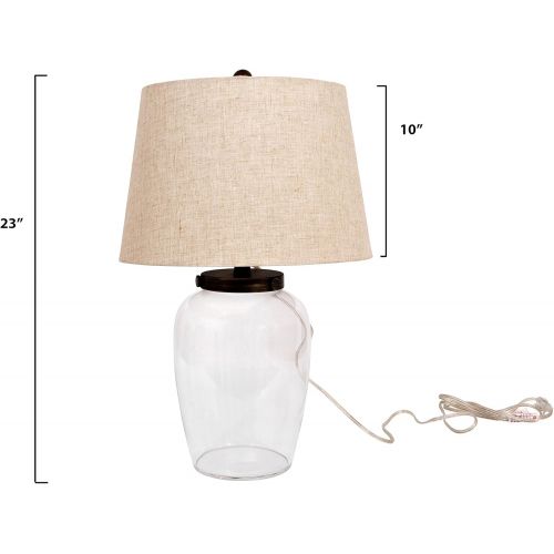  Creative Co-op DA0948 Glass Fillable Table Lamp with Shade