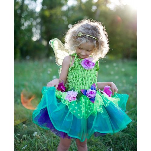  Creative Education Great Pretenders Fairy Blooms Deluxe Dress with Wings, Green, Medium