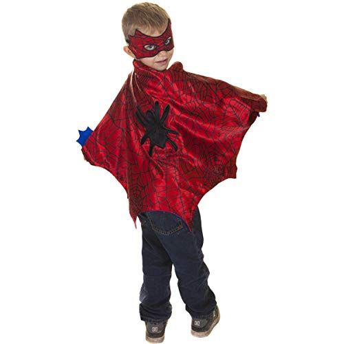  Creative Education Spider Cape Set with Mask & Wristbands, Small Size