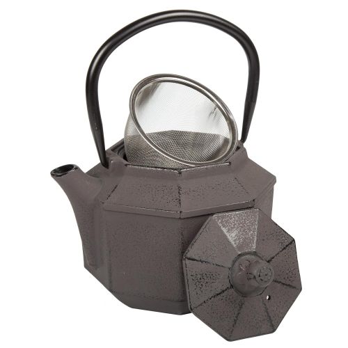  Creative Home 73512 Kyusu Cast Iron Tea Pot, 34 oz, Brown