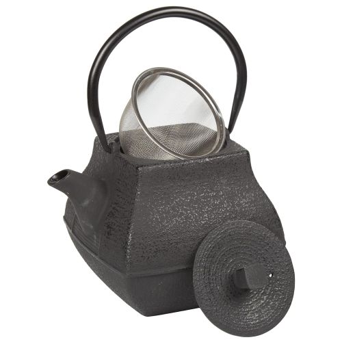  Creative Home 73504 47 oz Cast Iron Tea Pot, Black Color,