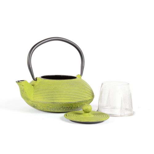  Creative Home 73477 Cast Iron Tea Pot with Infuser Basket, 20 oz, Green