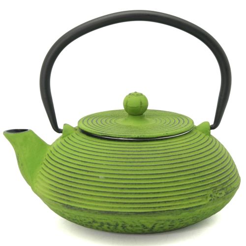  Creative Home 73477 Cast Iron Tea Pot with Infuser Basket, 20 oz, Green