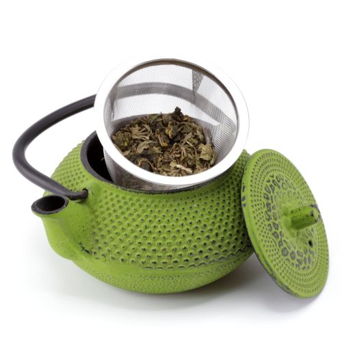  Creative Home 73474 Kyusu Cast Iron Tea Pot, 10 oz., Green