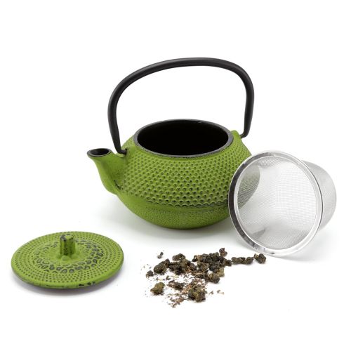  Creative Home 73474 Kyusu Cast Iron Tea Pot, 10 oz., Green